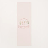 Roze bloemperse moderne girale bachelorette-vakant yogamat (Voorkant)