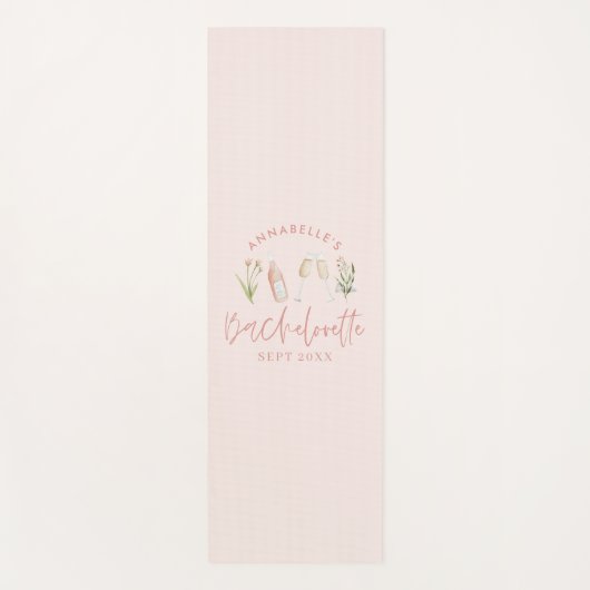 Roze bloemperse moderne girale bachelorette-vakant yogamat (Voorkant)