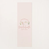Roze bloemperse moderne girale bachelorette-vakant yogamat (Achterkant)