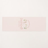 Roze bloemperse moderne girale bachelorette-vakant yogamat (Voorkant (horizontaal))