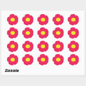 roze bloempictogram ronde sticker (Vel)