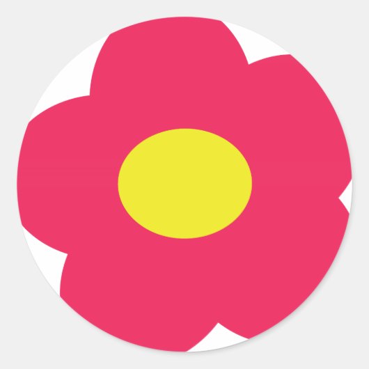 roze bloempictogram ronde sticker (Voorkant)