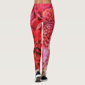 Roze Bloempioenroos Bloemen Art Leggings (Achterkant)