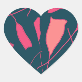 Roze bloempjes over zwarte achtergrond stickers