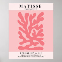 Roze bloemposter in blos | Muurkunst in Matisse-st