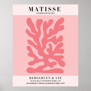 Roze bloemposter in blos Muurkunst in Matisse-st Poster