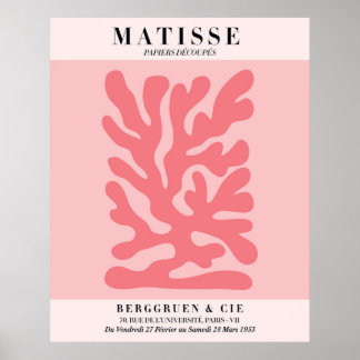 Roze bloemposter in blos | Muurkunst in Matisse-st Poster