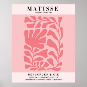 Roze bloemposter in blos Muurkunst in Matisse-st Poster
