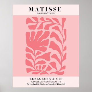 Roze bloemposter in blos | Muurkunst in Matisse-st Poster