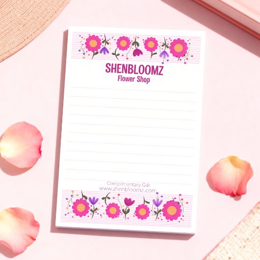 Roze Bloemrand Bloemist Post-it® Notes