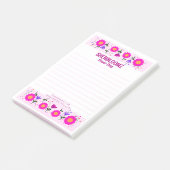 Roze Bloemrand Bloemist Post-it® Notes (Schuin)