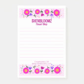 Roze Bloemrand Bloemist Post-it® Notes (Voorkant)