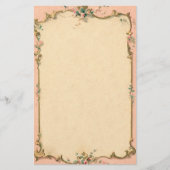 Roze bloemrand briefpapier (Voorkant)