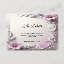 Roze bloemrand detail informatiekaartje