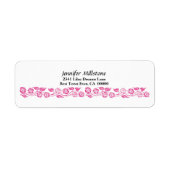 roze bloemrand retouradres etiket (Voorkant)