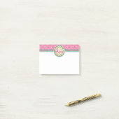 Roze & Bloemrijk met naamlabel & lint Post-it® Notes (Op bureau)