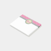 Roze & Bloemrijk met naamlabel & lint Post-it® Notes (Schuin)