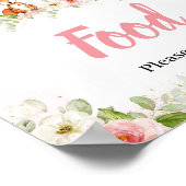 Roze Bloemrijke Bos Shower Eet Sign Poster (Hoek)