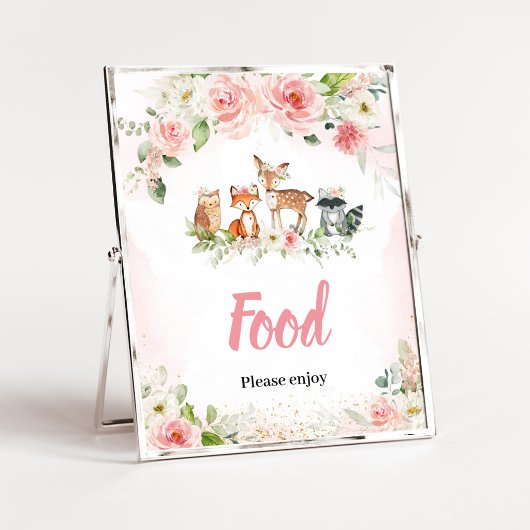 Roze Bloemrijke Bos Shower Eet Sign Poster
