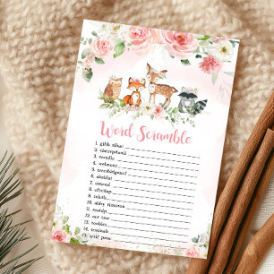 Roze Bloemrijke Bos Woord Verwarring Spel