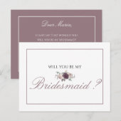 Roze bloemrijke bruidsfeest Wil je mijn bruidsmeis Uitnodiging Briefkaart (Voorkant / Achterkant)