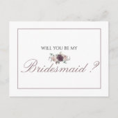 Roze bloemrijke bruidsfeest Wil je mijn bruidsmeis Uitnodiging Briefkaart (Voorkant)