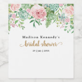 Roze bloemrijke bruidsuitnodiging leuk en fantasti wijn etiket (Enkel label)