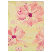  roze bloemrijke designer klembord (Achterkant)