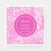 Roze bloemrijke elegante bruidsdouche toile servet (Voorkant)
