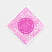 Roze bloemrijke elegante bruidsdouche toile servet (Hoek)