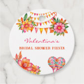 Roze Bloemrijke Fiesta Bruidsmeisjesuitnodiging Be Bedankjes Labels (Voorkant)