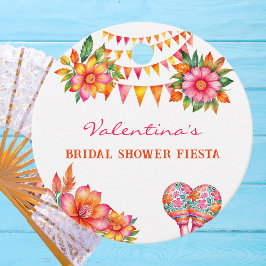 Roze Bloemrijke Fiesta Bruidsmeisjesuitnodiging Be Bedankjes Labels