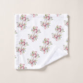 Roze bloemrijke Happy Easter lint Bad Handdoek (Wasdoekje)