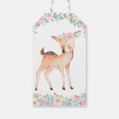 Roze Bloemrijke hertenfeest Dank u Cadeaulabel (Achterkant)