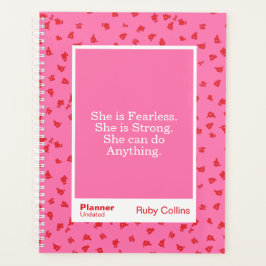 Roze Bloemrijke Inspirerende Citaten Vet Planner