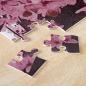Roze bloemrijke lenteboom legpuzzel (Zijkant)