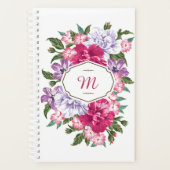 Roze bloemrijke lijst aangepast planner (Voorkant)