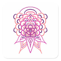 Roze Bloemrijke Mandala Vinyl Sticker | Aesthetisc
