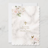 Roze bloemrijke marmeren Spaanse 1e verjaardag Doo Kaart (Achterkant)