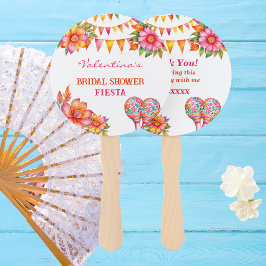 Roze Bloemrijke Mexicaanse Bruiloftsfeest Bruidsui Handwaaier