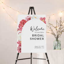 Roze bloemrijke roosboog zomer bruiloft feest