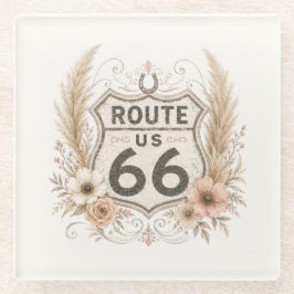 Roze bloemrijke Route 66 Barware Huisdecoratie Glazen Onderzetter