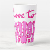 Roze bloemrijke tekst slogan met naam latte mok (Voorkant)