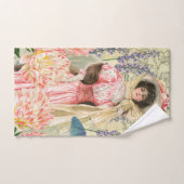 Roze Bloemrijke Victoriaanse Vrouw Regency Bad Handdoek (Handdoek)