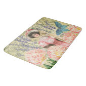 Roze Bloemrijke Victoriaanse Vrouw Regency Badmat (Gekanteld)