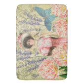 Roze Bloemrijke Victoriaanse Vrouw Regency Badmat (Voorkant Verticaal)