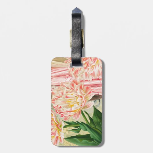 Roze Bloemrijke Victoriaanse Vrouw Regency Bagagelabel (Achterkant verticaal)