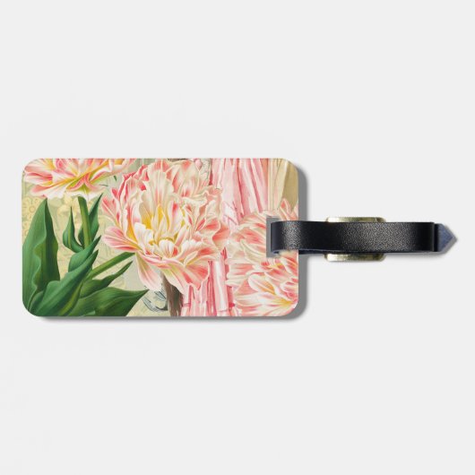 Roze Bloemrijke Victoriaanse Vrouw Regency Bagagelabel (Achterkant horizontaal)