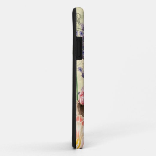 Roze bloemrijke victoriaanse vrouw Regency Case-Mate iPhone Case (Achterkant/rechts)
