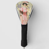 Roze Bloemrijke Victoriaanse Vrouw Regency Golfheadcover (Voorkant)